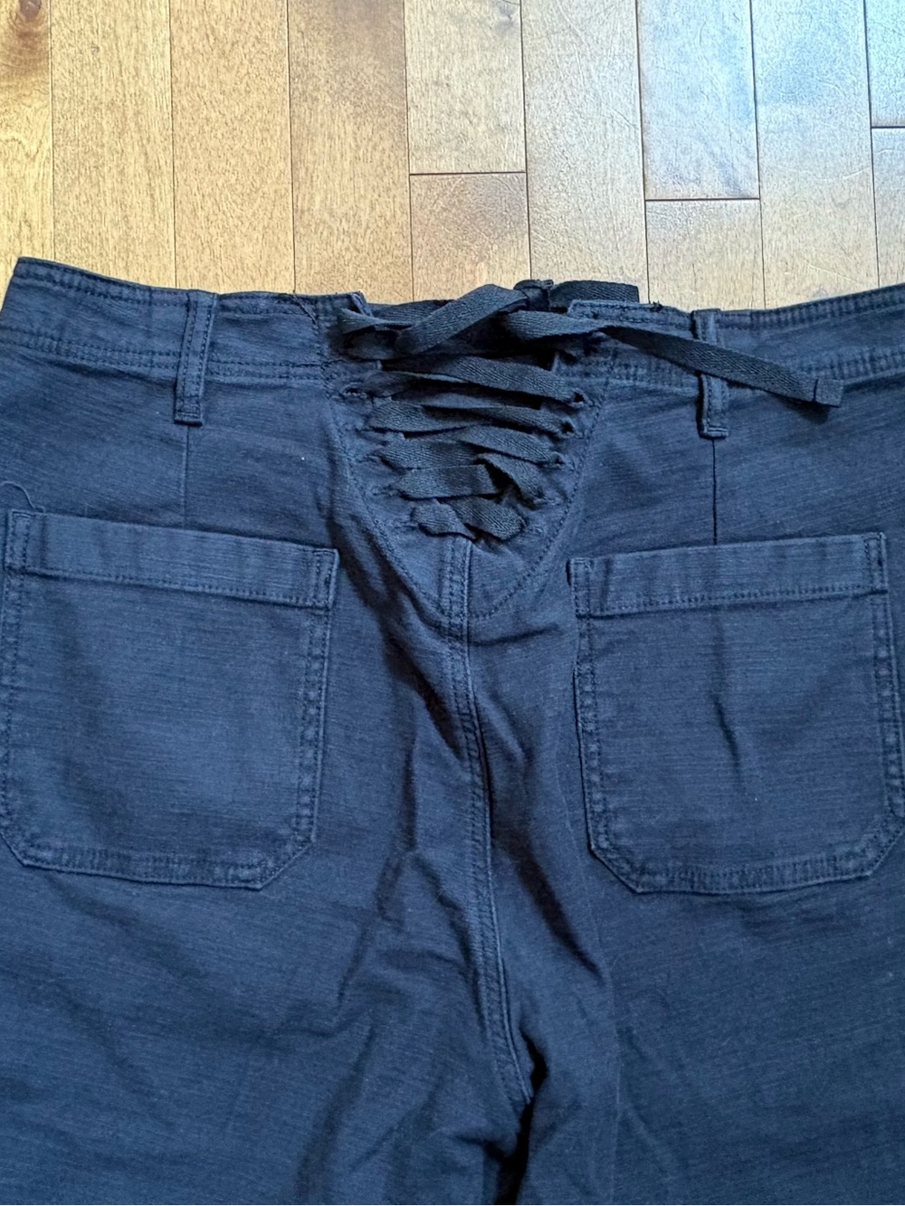 Torrid Black Wide-Leg Lace-Up Back Utility Crop Pants Size 18 - Picture 11 of 14